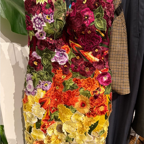 Oscar de la Renta Multicolor Strapless Dress - Picture 3 of 10